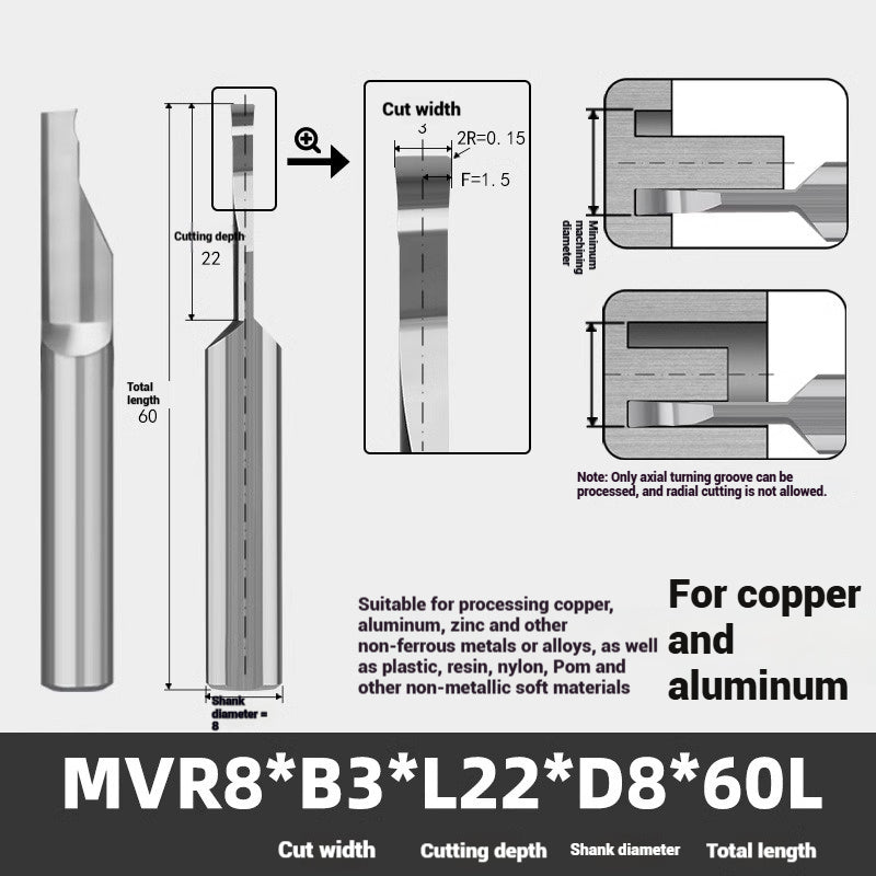 1139-MVR tungsten steel alloy large depth of cut groove cutter stainless steel, copper and aluminum with small hole coating boring cutter anti-vibration face groove cutter Shandong Denso Pricision Tools Co.,Ltd.